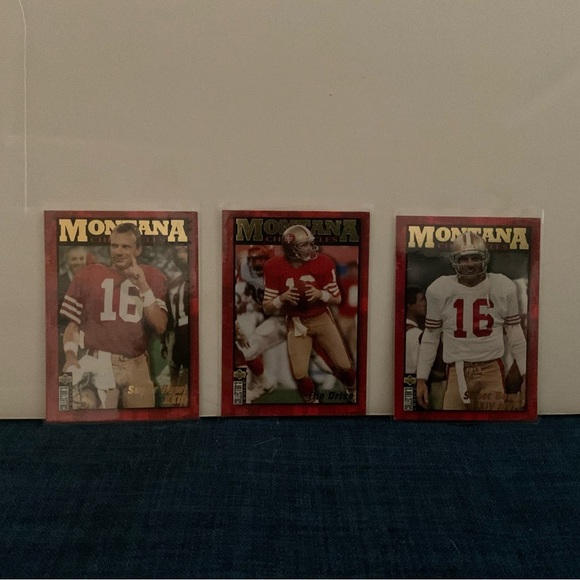 JOE  MONTANA MONTANA CRONICLES CARD SET GREAT CONDITION SET OF THREE 1996 JOE!! - Picture 1 of 8